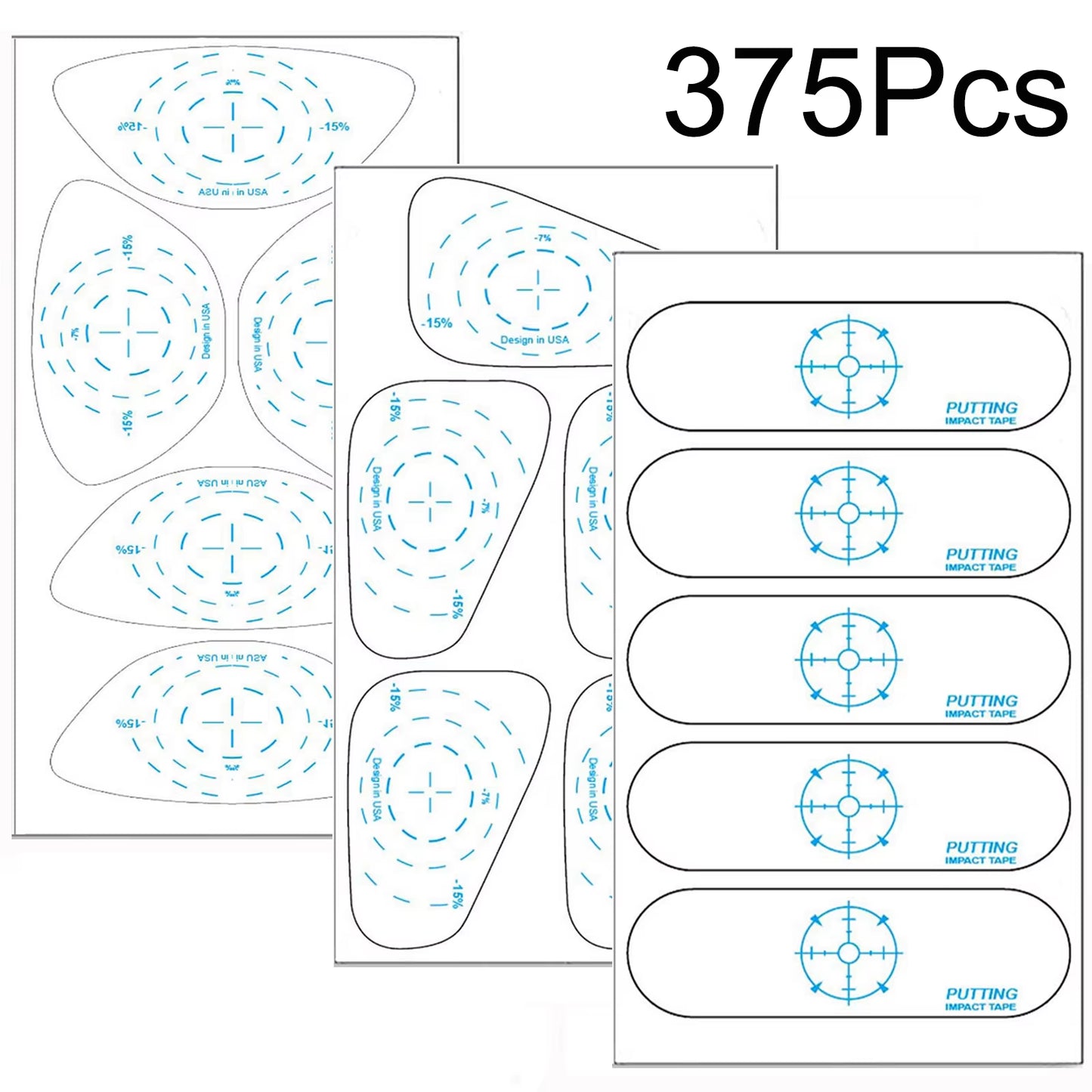 Golf Impact Tape 125 Irons 125 Woods Training Aid Tool Impact Tape Labels Stickers Ball Hitting Board Recorder Drop Shipping