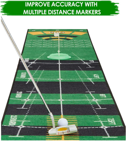 Putting Mats Indoor, Golf Putting Green Mat for Office, Putting Alignment Practice Matt for Home Outdoor